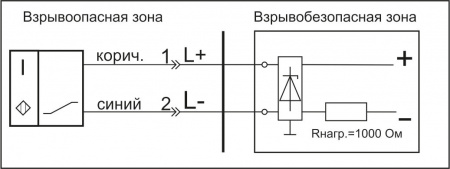 Датчик бесконтактный индуктивный взрывобезопасный стандарта "NAMUR" SNI 13-8-L-2-PG-HT