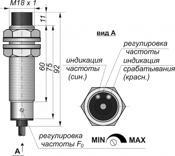 Датчик контроля скорости ИДС11-NO/NC-PNP-50(Д16Т)